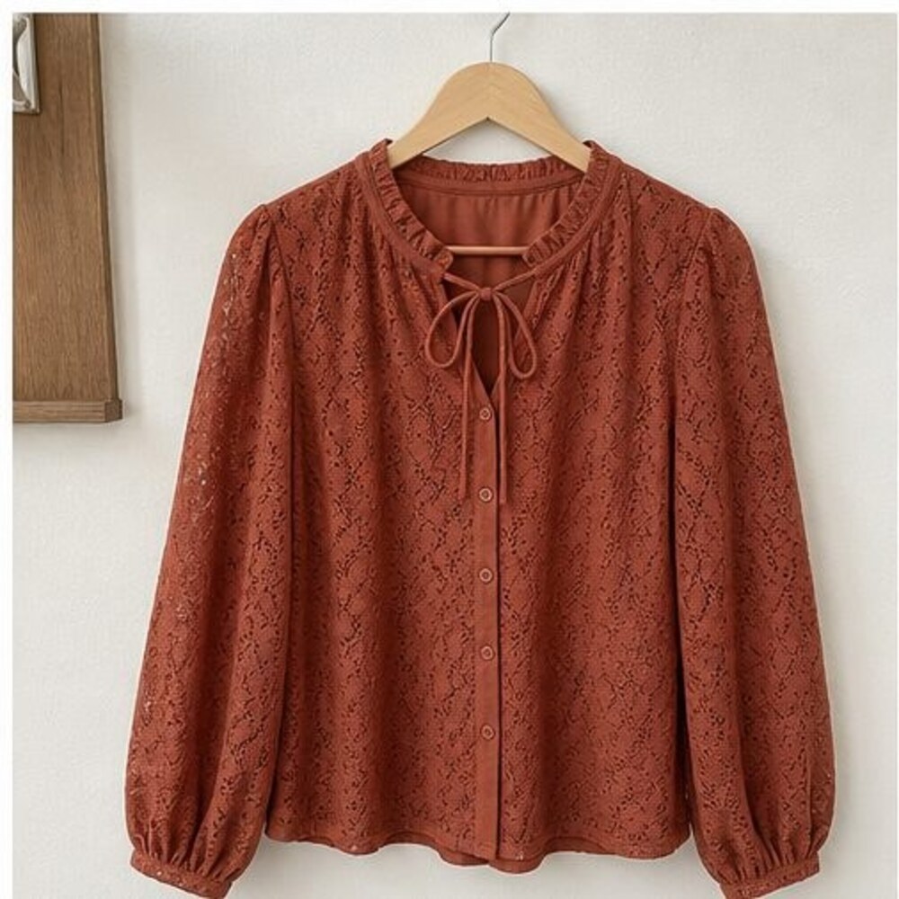 Rust Wrap Blouse